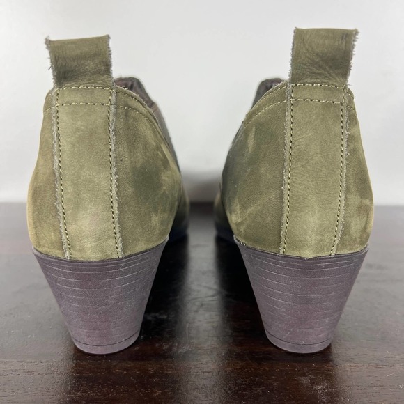 MUNRO JESSIE HEELED NUBUCK LEATHER BOOTIES HERB GREEN SIZE 6M NEW WITHOUT BOX - Picture 7 of 12